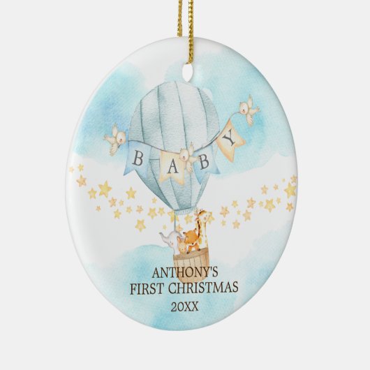 Sweet Boy Baby's eerste kerstversiering Keramisch Ornament (Rechts)