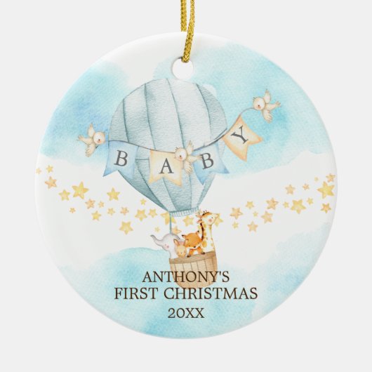 Sweet Boy Baby's eerste kerstversiering Keramisch Ornament (Voorkant)