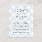 Sweet Boy Blue Gingham Books for Baby shower Informatiekaartje (Voorkant)