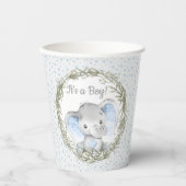 Sweet Boy Elephant Baby shower Paper Cups Papieren Bekers (Voorkant)