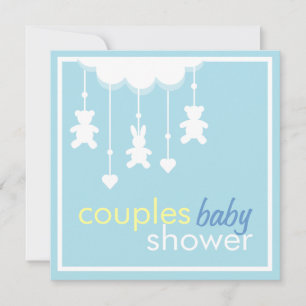 Sweet Boy Mobile Couples Baby shower Invitation Kaart