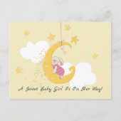 Sweet Boy Rabbit Moon Baby shower Uitnodiging Briefkaart (Voorkant)