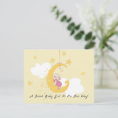 Sweet Boy Rabbit Moon Baby shower Uitnodiging Briefkaart (Staand voorkant)