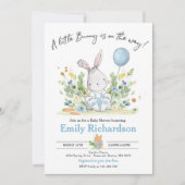 Sweet Boy Waterverf Bunny Baby shower Blue Kaart (Voorkant)