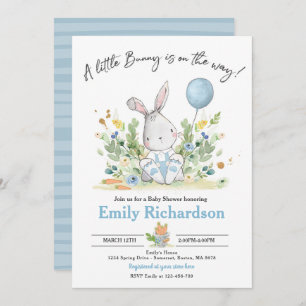 Sweet Boy Waterverf Bunny Baby shower Blue Kaart