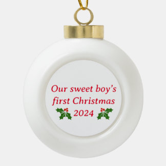 Sweet boy's Christmas Snowflake ingelijst Ornament