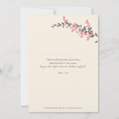 Sweet Branches Doopuitnodiging - Roze Kaart (Achterkant)