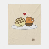 Sweet Bread Hot Chocolate Pan dulce Mexican concha Fleece Deken (Voorkant)