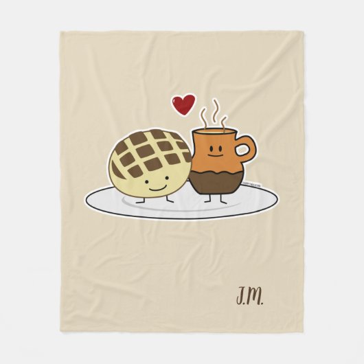 Sweet Bread Hot Chocolate Pan dulce Mexican concha Fleece Deken (Voorkant)