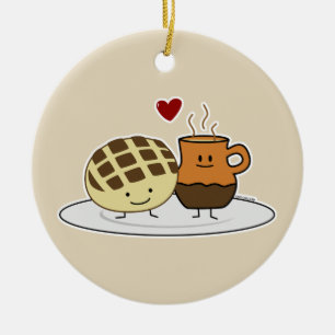 Sweet Bread Hot Chocolate Pan dulce Mexican concha Keramisch Ornament