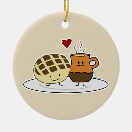 Sweet Bread Hot Chocolate Pan dulce Mexican concha Keramisch Ornament (Voorkant)