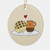 Sweet Bread Hot Chocolate Pan dulce Mexican concha Keramisch Ornament (Links)