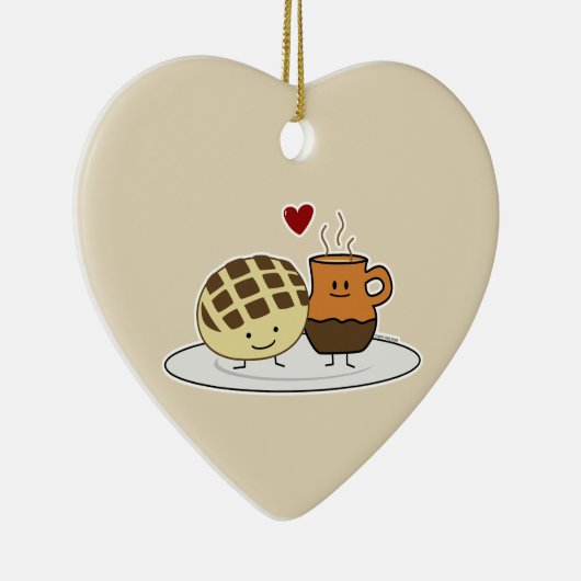 Sweet Bread Hot Chocolate Pan dulce Mexican concha Keramisch Ornament (Rechts)