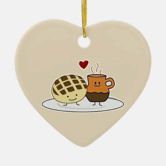 Sweet Bread Hot Chocolate Pan dulce Mexican concha Keramisch Ornament (Voorkant)