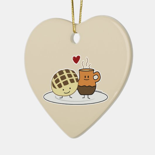 Sweet Bread Hot Chocolate Pan dulce Mexican concha Keramisch Ornament (Links)