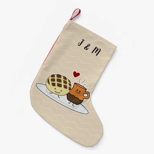 Sweet Bread Hot Chocolate Pan dulce Mexican concha Kleine Kerstsok (Voorkant (Hangend))