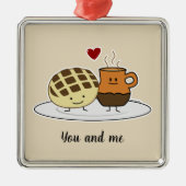 Sweet Bread Hot Chocolate Pan dulce Mexican concha Metalen Ornament (Voorkant)