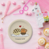 Sweet Bread Hot Chocolate Pan dulce Mexican concha Papieren Bordje (Feest)