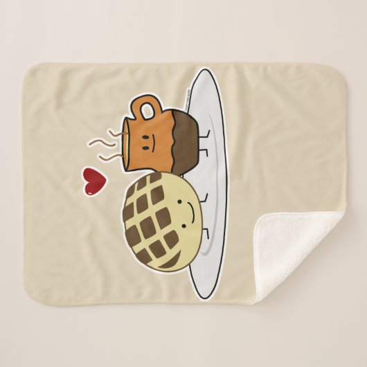 Sweet Bread Hot Chocolate Pan dulce Mexican concha Sherpa Deken (Voorkant (horizontaal))