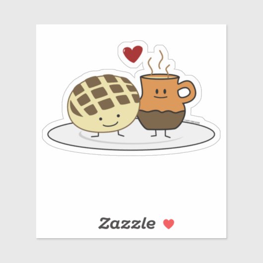 Sweet Bread Hot Chocolate Pan dulce Mexican concha Sticker (Vel)