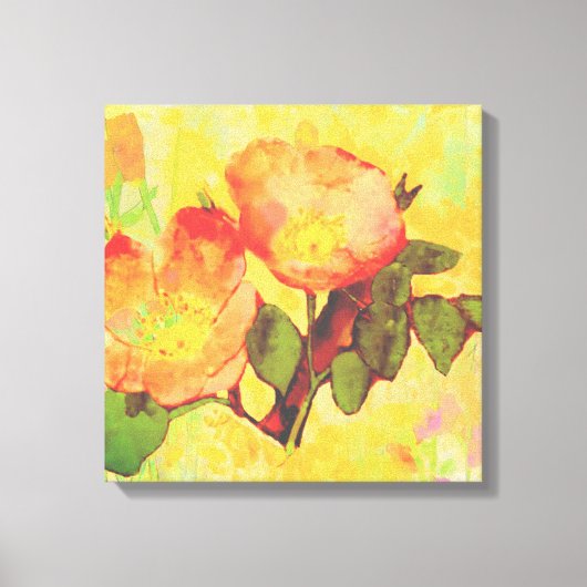 Sweet Briar Leaves Colorful Background Canvas Afdruk (Voorkant)