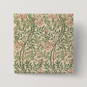 'Sweet Briar'-ontwerp voor behangpapier, gedrukt d Vierkante Button 5,1 Cm