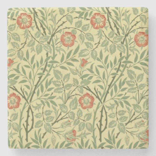 Sweet Briar Pattern (door William Morris) Stenen Onderzetter (Voorkant)