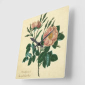 Sweet Briar-Roos Vierkante Klok (Hoek)