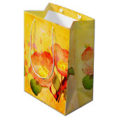 Sweet Briar Yellow Pinks Floral Gift Bag Medium Cadeauzakje (Achterkant Gekanteld)