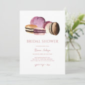 Sweet Bridal Shower Invitation with Macarons Kaart (Staand voorkant)