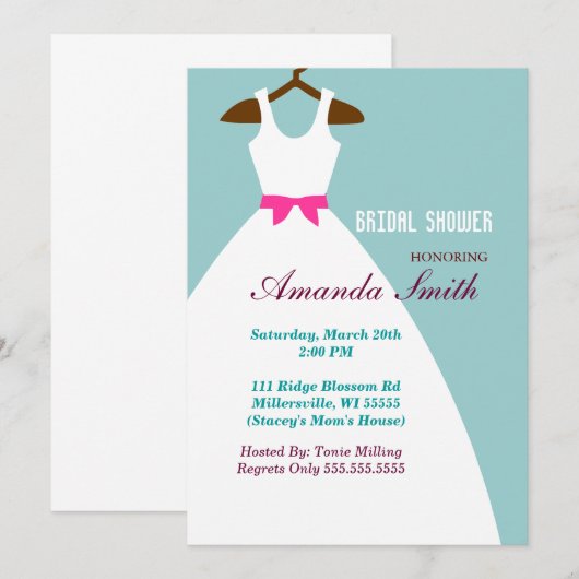 Sweet Bridal Shower Kaart (Voorkant / Achterkant)