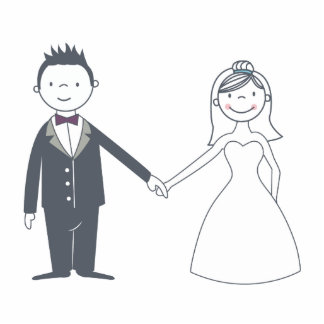 Sweet Bride & Groom Cake Topper Staand Fotobeeldje