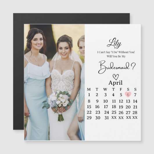 Sweet Bridesmaid Proposal Magnet Card (Voorkant / Achterkant)