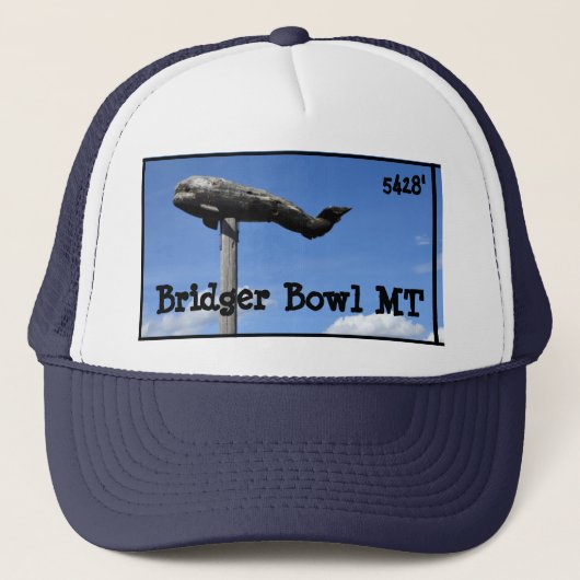 Sweet Bridger Bowl Whale Trucker Hat Trucker Pet (Voorkant)