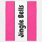 Sweet Bright Candy Cane Pink White "Jingle Bells" Fleece Deken (Voorkant)