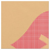 Sweet Bright Red Monogrammed Heart Pattern Stof (Close Up)