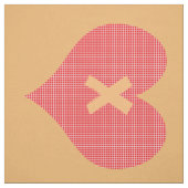Sweet Bright Red Monogrammed Heart Pattern Stof (Swatch)