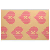 Sweet Bright Red Monogrammed Heart Pattern Stof (Fat Quarter)