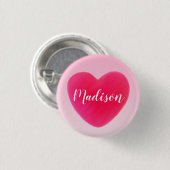 Sweet Bright Roze Heart, gepersonaliseerd Ronde Button 3,2 Cm (Voorkant /achterkant)