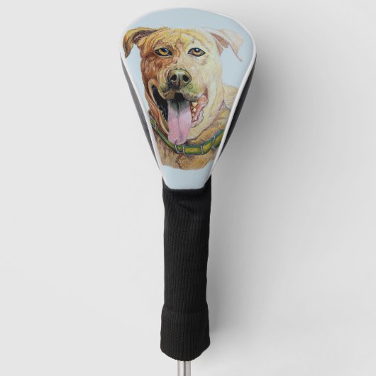 Sweet Brindle Staffordshire Terrier Original Art Golfheadcover (Voorkant)