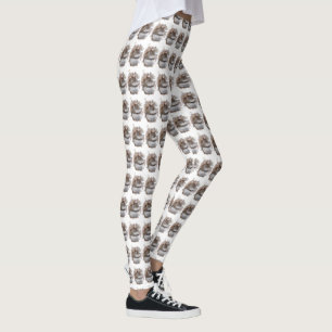 Sweet Brown and White Squirrel Animal Leggings