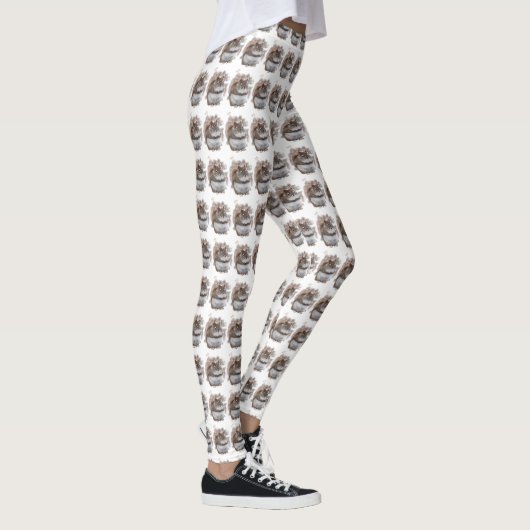 Sweet Brown and White Squirrel Animal Leggings (Rechts)