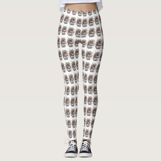 Sweet Brown and White Squirrel Animal Leggings (Voorkant)