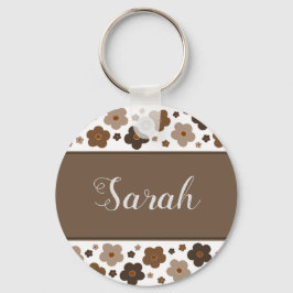 Sweet Brown Flowers Sleutelhanger