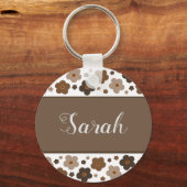 Sweet Brown Flowers Sleutelhanger (Voorkant)