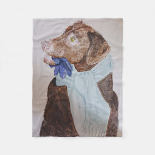 Sweet Brown Lab, gekleed voor de sneeuw Fleece Deken