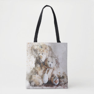 Sweet Brown Teddy Bears Gepersonaliseerd Tote Bag