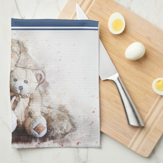Sweet Brown Teddy Bears Kitchen Towel Theedoek (Quarter Fold)