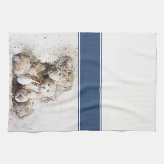 Sweet Brown Teddy Bears Kitchen Towel Theedoek (Horizontaal)