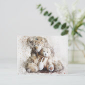 Sweet Brown Teddy Bears Post Card Briefkaart (Staand voorkant)
